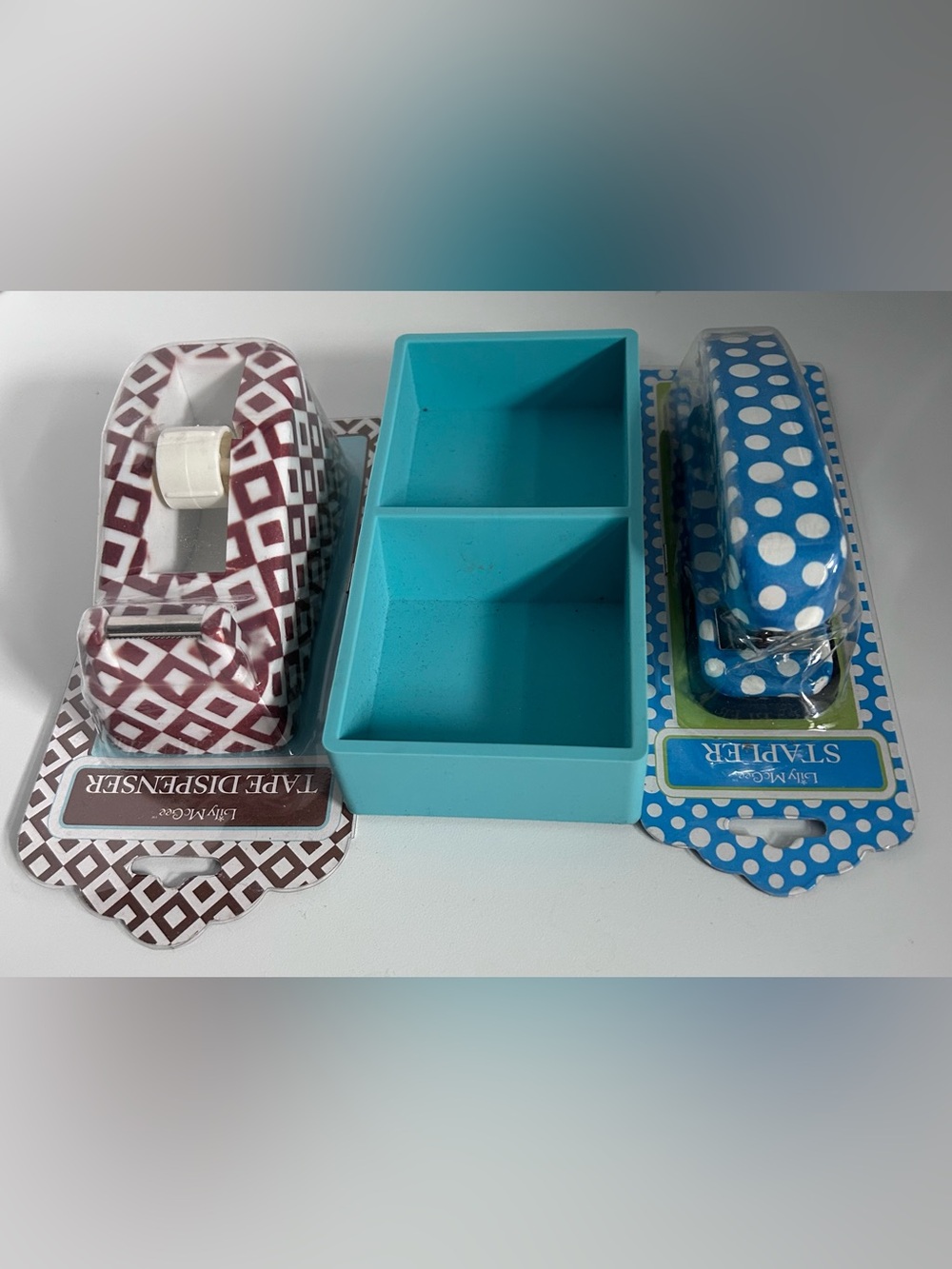 Desk Organizer tape dispenser & stapler